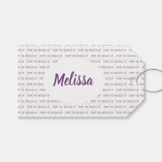 Van de naald van het breien cadeaulabel (Voorkant (Horizontaal))