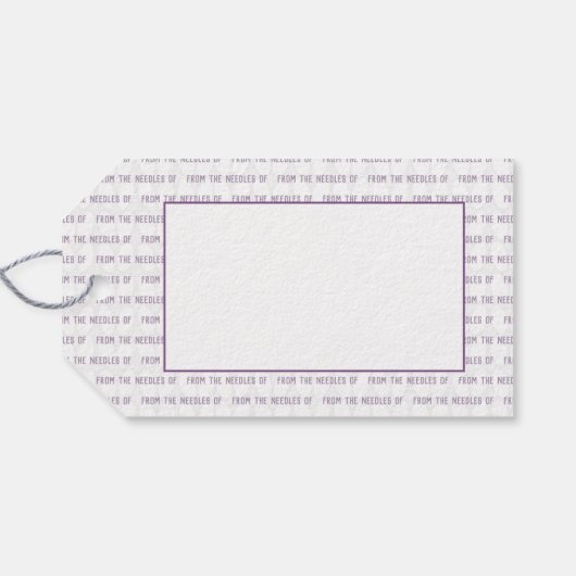 Van de naald van het breien cadeaulabel (Achterkant Horizontaal)