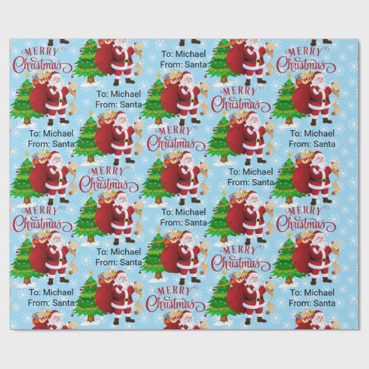 Van de naam van het kerstkind: Merry kerstwrapping Cadeaupapier (Vlak)