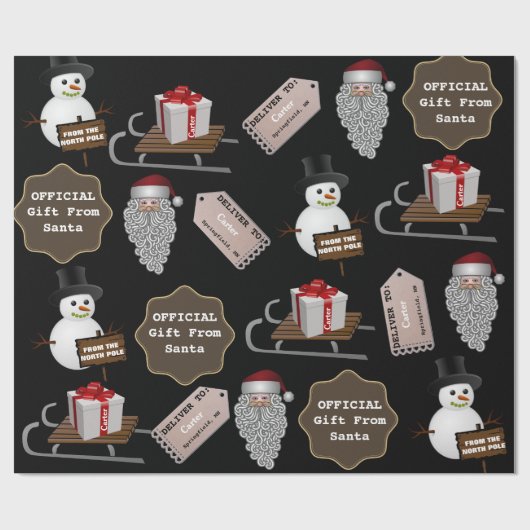 Van de Noordpool de Aangepaste Kerstman Cadeaupapier (Vlak)