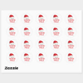 Van de Noordpool Kerststicker | Kerstmannenhoed Ronde Sticker (Vel)