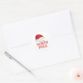Van de Noordpool Kerststicker | Kerstmannenhoed Ronde Sticker (Envelop)