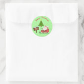 Van de Noordpool Santa Merry-kerstboom voor Kind Ronde Sticker (Tas)