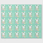 Van de paashaas Schattigee pastelgroene Kinder cad Cadeaupapier (Vlak)