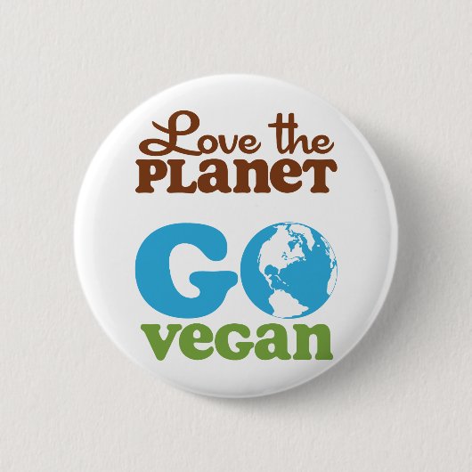 Van de planeet gaan Vegan houden Ronde Button 5,7 Cm (Voorkant)