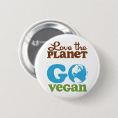 Van de planeet gaan Vegan houden Ronde Button 5,7 Cm (Voorkant /achterkant)