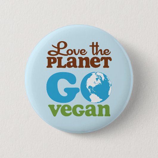 Van de planeet gaan Vegan houden Ronde Button 5,7 Cm (Voorkant)