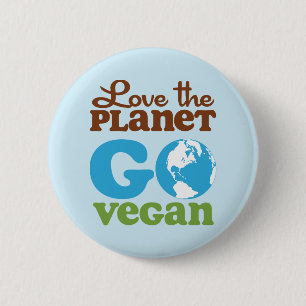 Van de planeet gaan Vegan houden Ronde Button 5,7 Cm