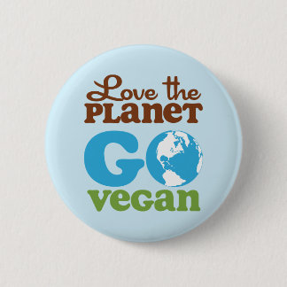 Van de planeet gaan Vegan houden Ronde Button 5,7 Cm