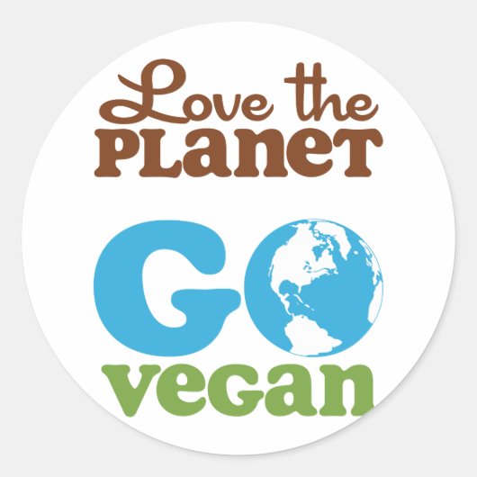 Van de planeet gaan Vegan houden Ronde Sticker (Voorkant)