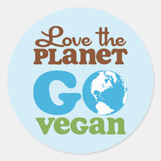 Van de planeet gaan Vegan houden Ronde Sticker