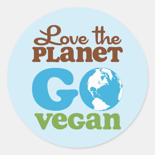 Van de planeet gaan Vegan houden Ronde Sticker (Voorkant)