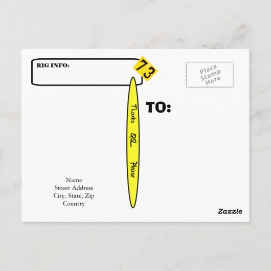 Van de RadioKaarten QSL van de Ham van het Net Briefkaart (Achterkant)