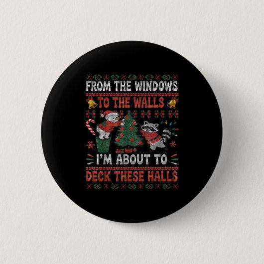 Van de ramen naar de muren Wasbeer Kerstmis Ug Ronde Button 5,7 Cm (Voorkant)