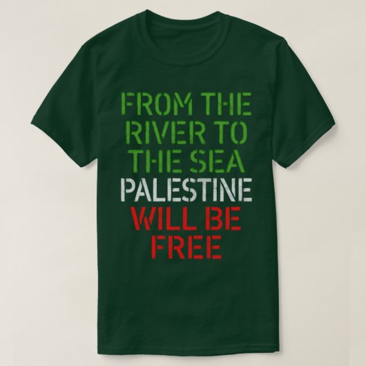 Van de rivier naar het Zee zal Palestina vrij zijn T-shirt (Design voorkant)
