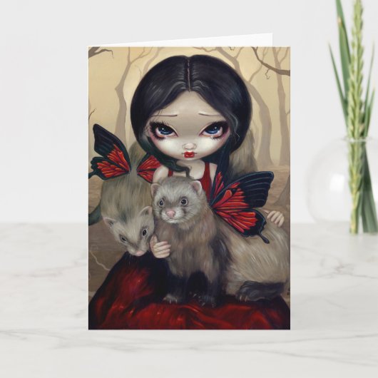 Van de "rode Fretten van de Vlinder" het Wenskaart Kaart (Voorkant)