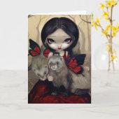 Van de "rode Fretten van de Vlinder" het Wenskaart Kaart (Gele Bloem)