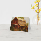 Van de "rode Schuur" de Kunst notecard Kaart (Gele Bloem)