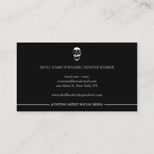  van de schedel Abstract Horror skeletkop Visitekaartje (Achterkant)