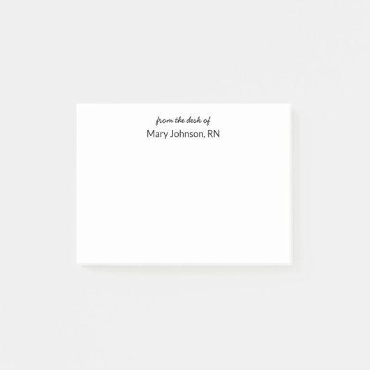 Van de schrijftafel met Nurse Name Sjabloon Post-it® Notes (Voorkant)
