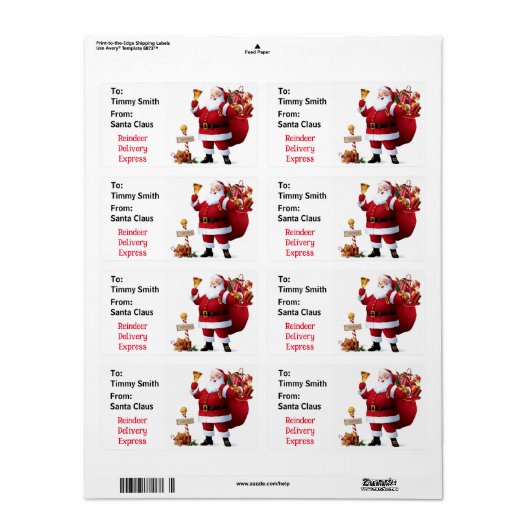 Van de Sinterklaas Personaliseer de naam van het k Etiket (Full Sheet)