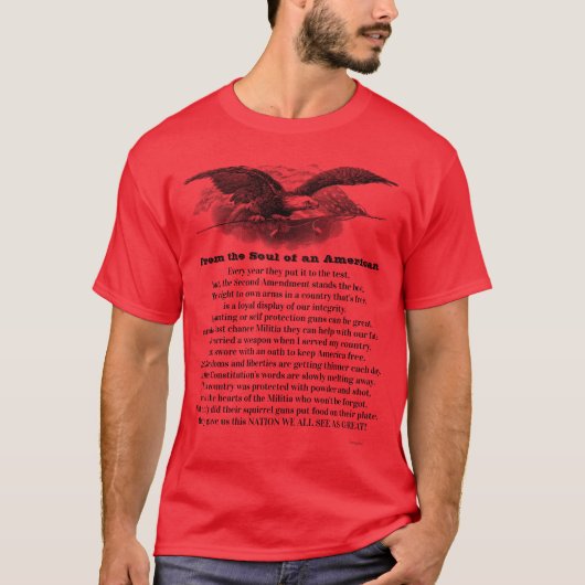 Van de sol van een Amerikaans Rood T-shirt (Voorkant)