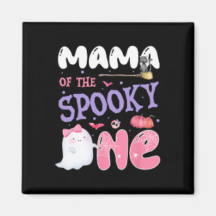 Van de Spooky One 1st Birthday Halloween Pink Ghos Magneet