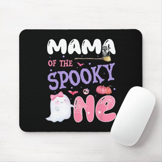 Van de Spooky One 1st Birthday Halloween Pink Ghos Muismat (Met muis)