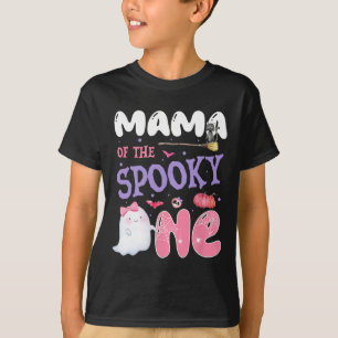 Van de Spooky One 1st Birthday Halloween Pink Ghos T-shirt