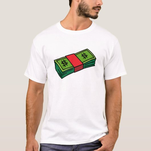 Van de stapeldollars van het geld van de de t-shirt (Voorkant)