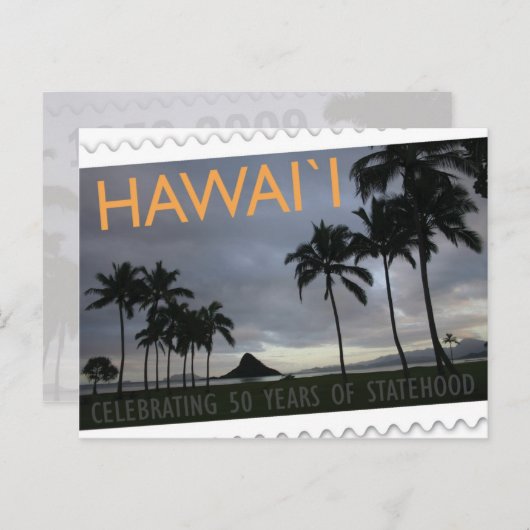 Van de statehood vijftigste verjaardag van Hawaï Briefkaart (Voorkant / Achterkant)