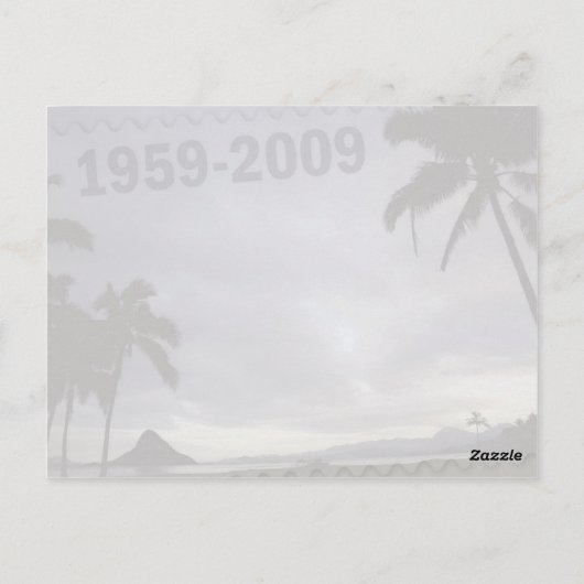 Van de statehood vijftigste verjaardag van Hawaï Briefkaart (Achterkant)