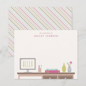 Van de Stationery - Magenta Notitiekaartje (Voorkant / Achterkant)