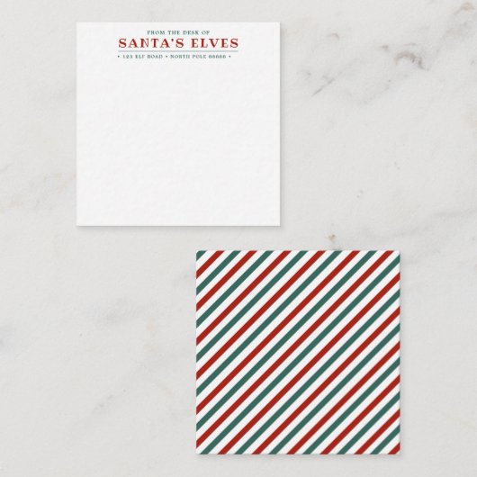 Van de tafel van de elfjes van de Kerstman Mini No Notitiekaartje (Voorkant / Achterkant)