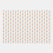 Van de tandenfee, roze sterren en gestreept Snoep Inpakpapier Vel (Voorkant 3)