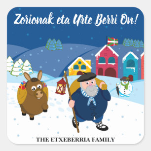 Van de tekst Baskische Kerstmis Olentzero van de Vierkante Sticker