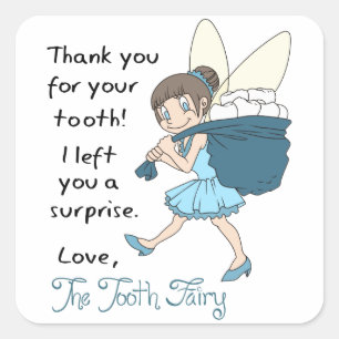 Van de Tooth Fairy Vierkante Sticker