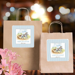 Van de twee races paardensport verjaardagsgunst vierkante sticker