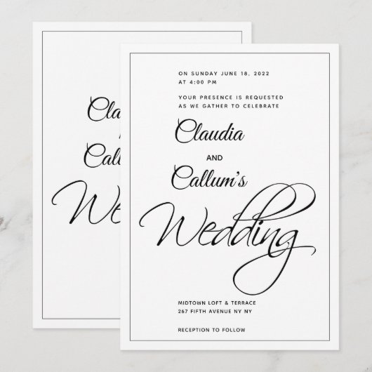 Van de uitnodiging voor het hartshuwelijk (Voorkant / Achterkant)