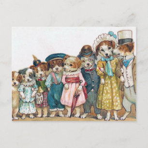 Van de "van de Hond Familie" de Vintage Briefkaart