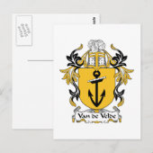 Van de Velde Family Crest Briefkaart (Voorkant / Achterkant)