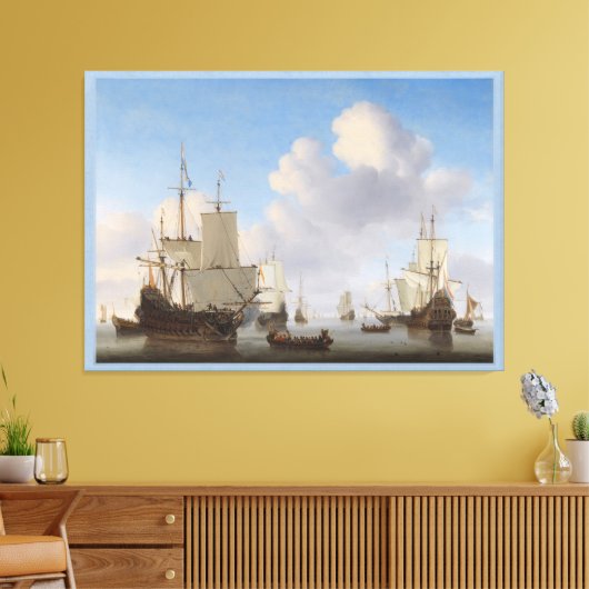 Van de Velde verscheept in een Calm CC0361 XL Canvas Afdruk (Insitu (Woonkamer))