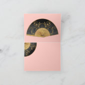 Van de ventilator Elegante (Roze) Thank-You Nota Bedankkaart (Binnen)