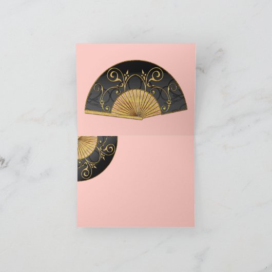 Van de ventilator Elegante (Roze) Thank-You Nota Bedankkaart (Binnen)