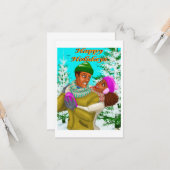 Van de Vergroetingskaart van de Vakantie van de Va Kaart (Voorkant / Achterkant in situ)