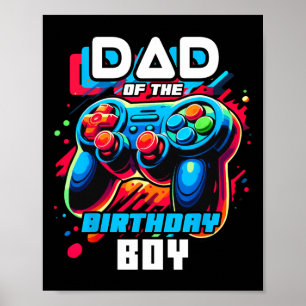 van de verjaardag jongen matching video game verja poster