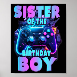 van de verjaardag jongen matching videospel verjaa poster