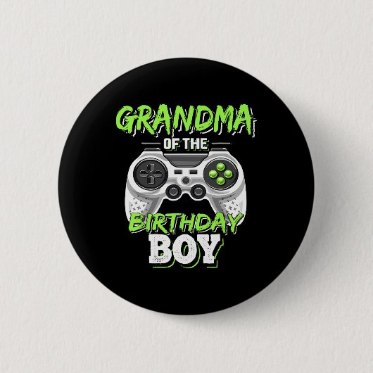 van de verjaardag jongen matching videospel verjaa ronde button 5,7 cm (Voorkant)