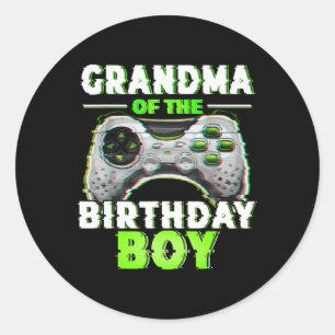 van de verjaardag jongen video gamer matching fami ronde sticker