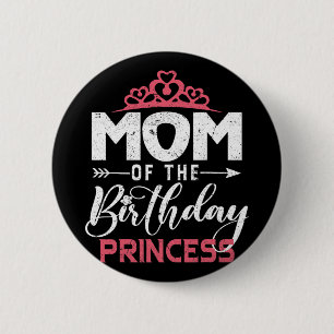 Van de verjaardag prinses meisje grappige gelukkig ronde button 5,7 cm
